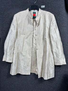 VTG St Michael Marks & Spencer Jacket Women 18 UK 14 US Linen Blend Longline 90s